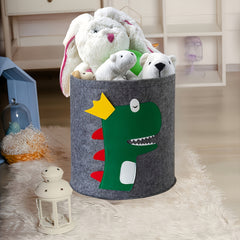 Plush Dino & Deer Storage Basket Collapsible Organizer for Toys Clothes Shoe