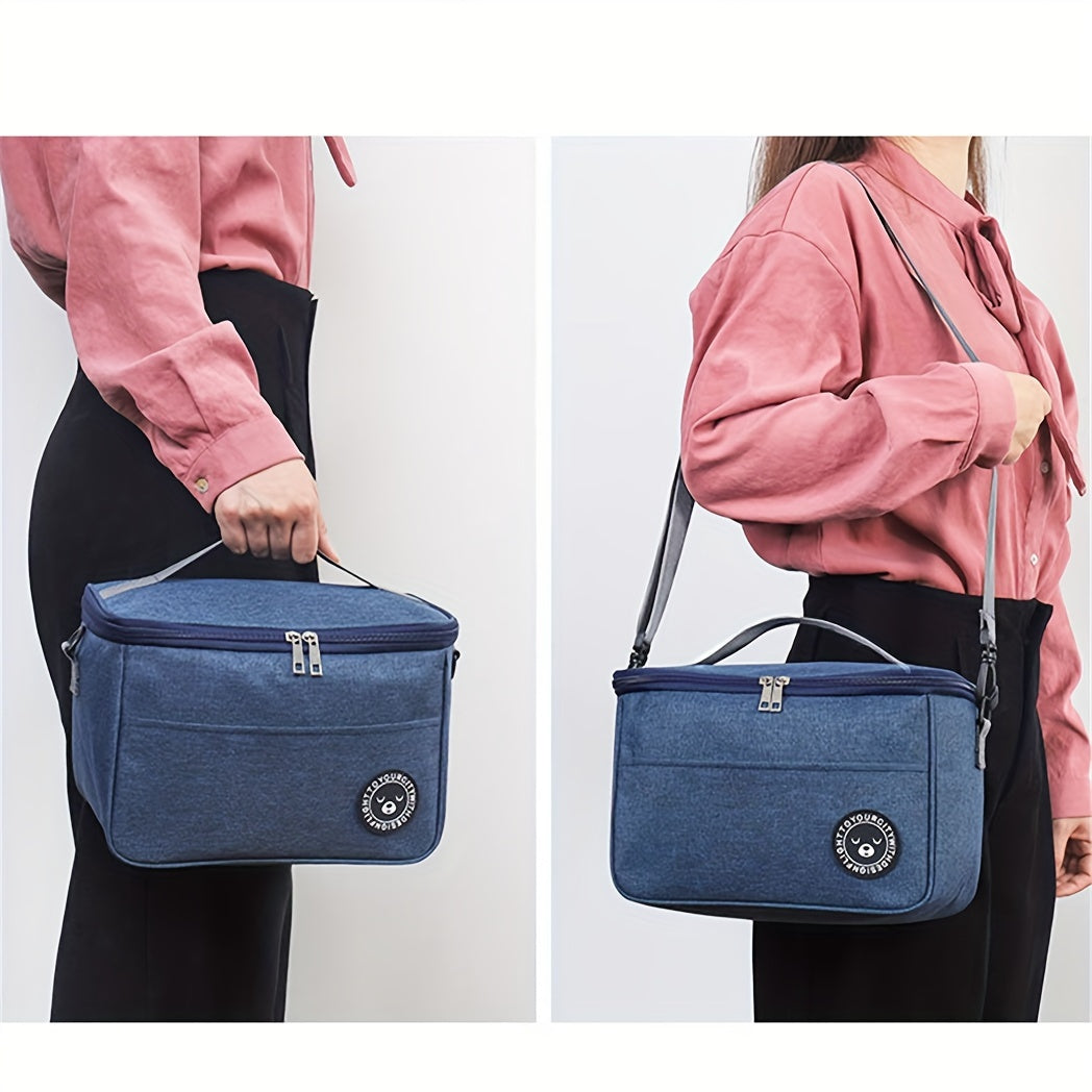 Large Capacity Portable Lunch Bag Cationic Oxford Cloth Thermal Bento Bag