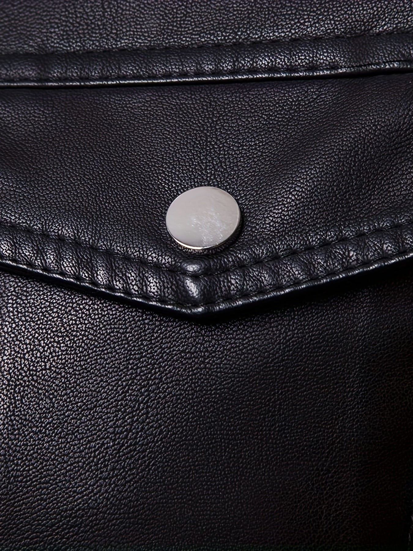 PU Biker Jacket Men's Zip Up Faux Leather Spring Fall