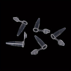 50pcs 0.5ml Clear Micro Plastic Test Tubes with Snap Caps