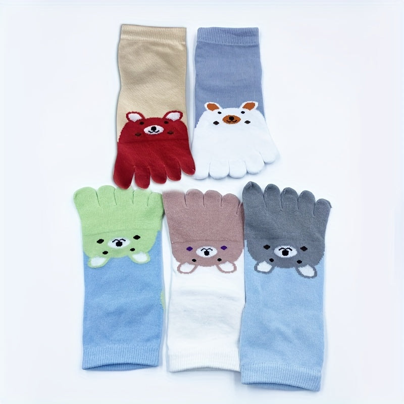 Kids 5 Toe Socks Breathable Deodorant All Seasons Split Toe Heel Protectio