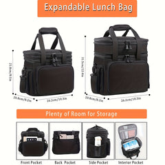 FLXUR Dual Compartment Insulated Lunch Bag Leakproof Cooler Tote