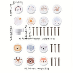 Scandi Kids Rainbow Animal Wooden Drawer Knob