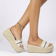 Women's Platform Espadrille Sandals Open Toe Wedge Heels
