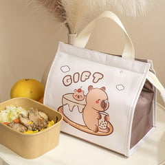 Kapibala Insulated Lunch Bag Bento Tote Aluminum Foil Lining Zipper