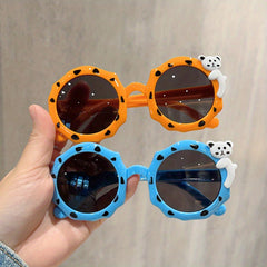 2pcs Kids Spotted Polygon Sunglasses, Cartoon Gift