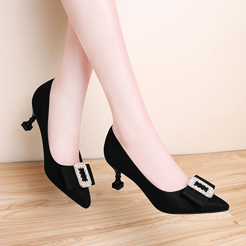 Women's Stiletto Heels Metal Belt Slip-on Comfortable Pumps
