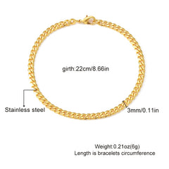 Stainless Steel Chain Bracelet for Men
