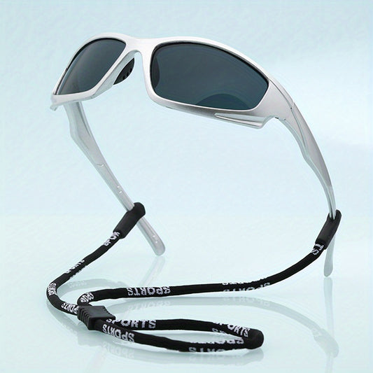 Y2K Wrap Around Sports Sunglasses UV400 Sun Shades with Strap
