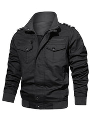 Men's Winter Thicken Military Jacket Casual Stand Collar Windbreaker Coat
