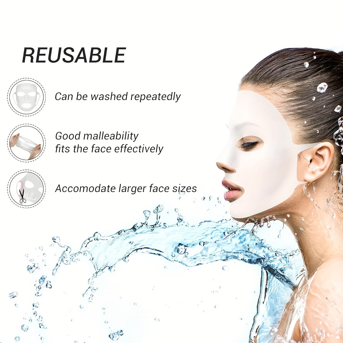 Silicone Facial Mask Cover Moisturizing Prevent Evaporation