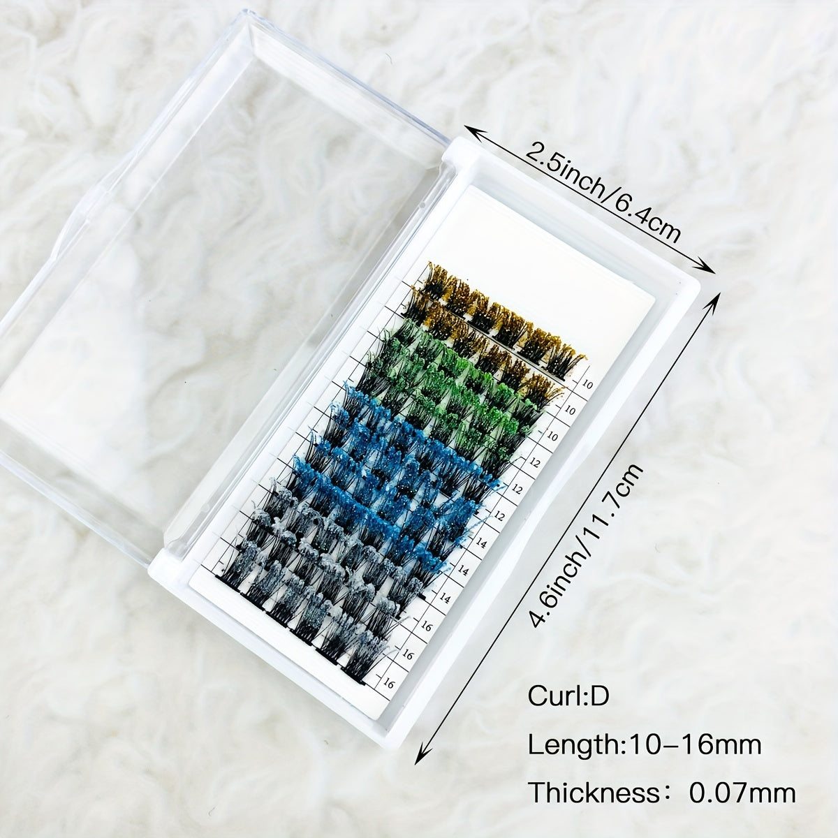 25mm Mix Lash Glitter Clusters DIY Extensions 100 Wispy Lashes D Curl Volume