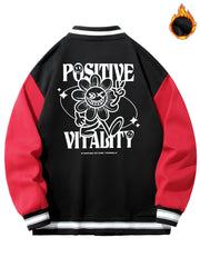 Sun Flower Graphic Print Men's Casual Baseball Jacket