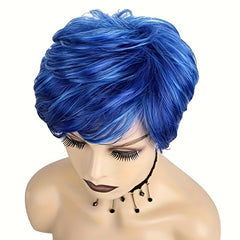 Short Synthetic Wigs for Women, Mixed Pixie Cut Wig, Short Wavy Layered Hair