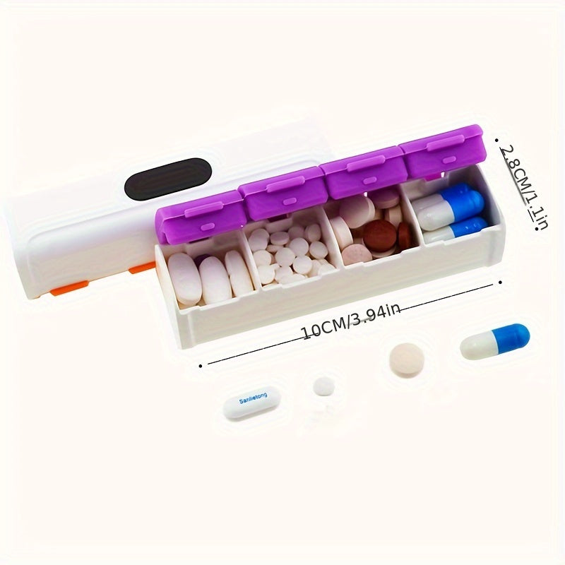 4 Compartment Medicine Organizer with Silicone Seal