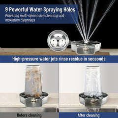 Stainless Steel Glass Rinser Cup Washer for Kitchen Sink