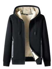 Men's Fleece Thermal Hooded Jacket for Winter