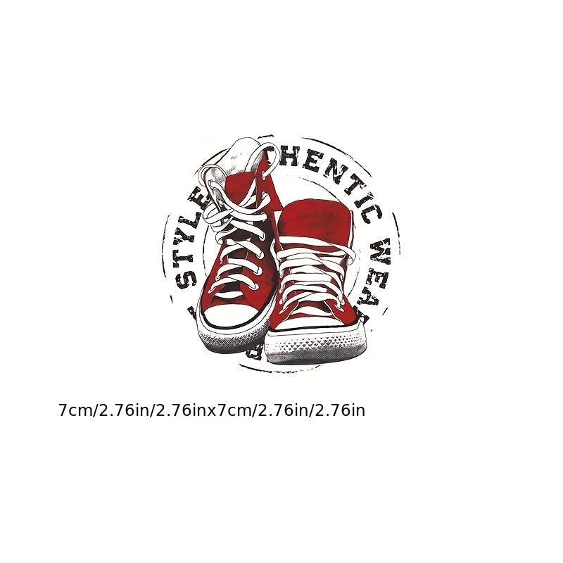 2pcs Shoes Iron On Patch Appliqued Tops DIY Warm Stickers