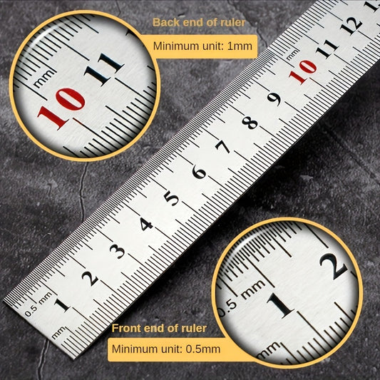 Double Sided Stainless Steel Ruler 15" Metric Imperial DIY Tool