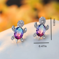 Turtle Zircon Stud Earrings for Women Girls