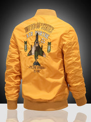 Embroidered Men's Slim Fit Sports Jacket Windproof Motorcycle Jacket