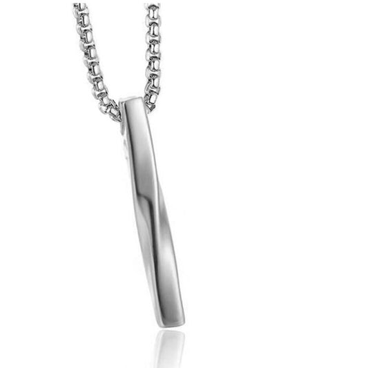 Men's Stainless Steel Bar Pendant Necklace