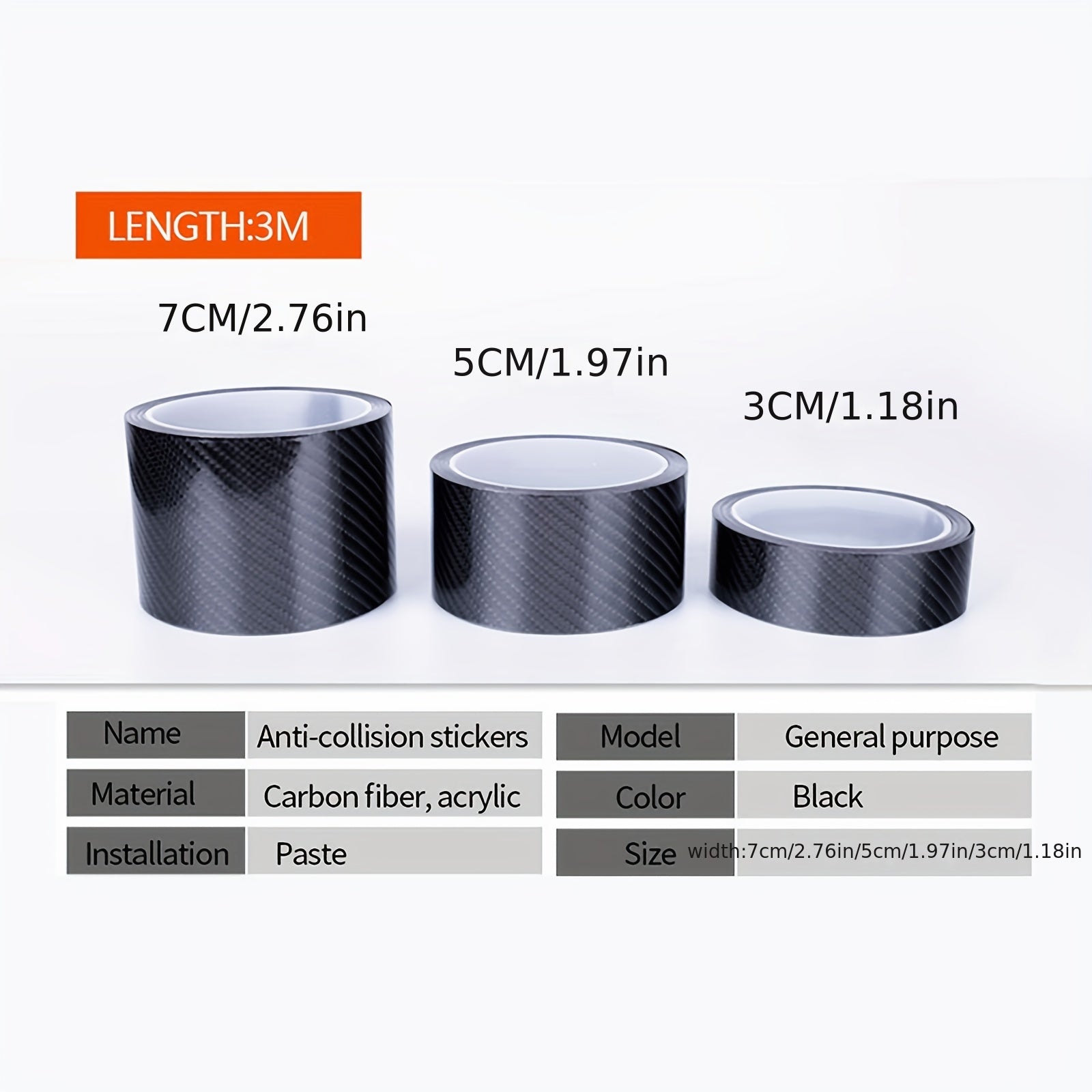 Waterproof 3D Carbon Fiber Roll Window Sticker Trim Cover