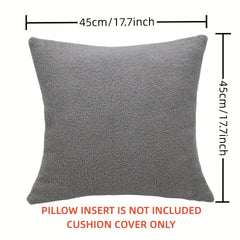 Colorful Teddy Plush Pillow Cover 18x18 Inches