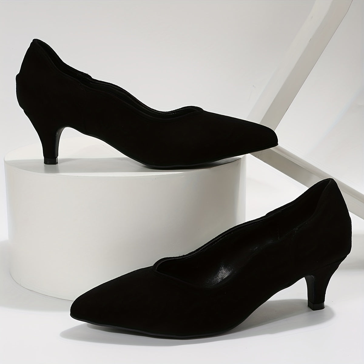 Women's Kitten Heels Slip On Work Pumps