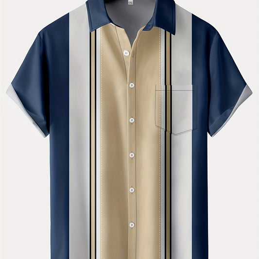 Men's Block Striped Button Shirt