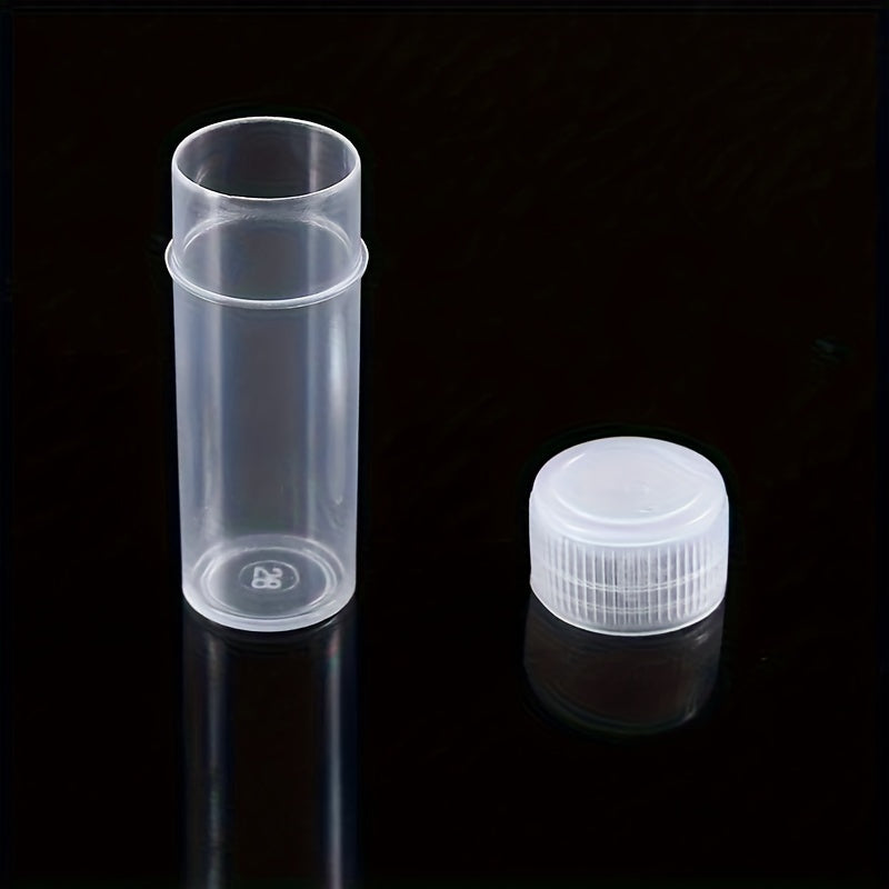 30 Pcs 5ml Plastic Test Tubes Sample Vials Capsules Storage Screw Caps