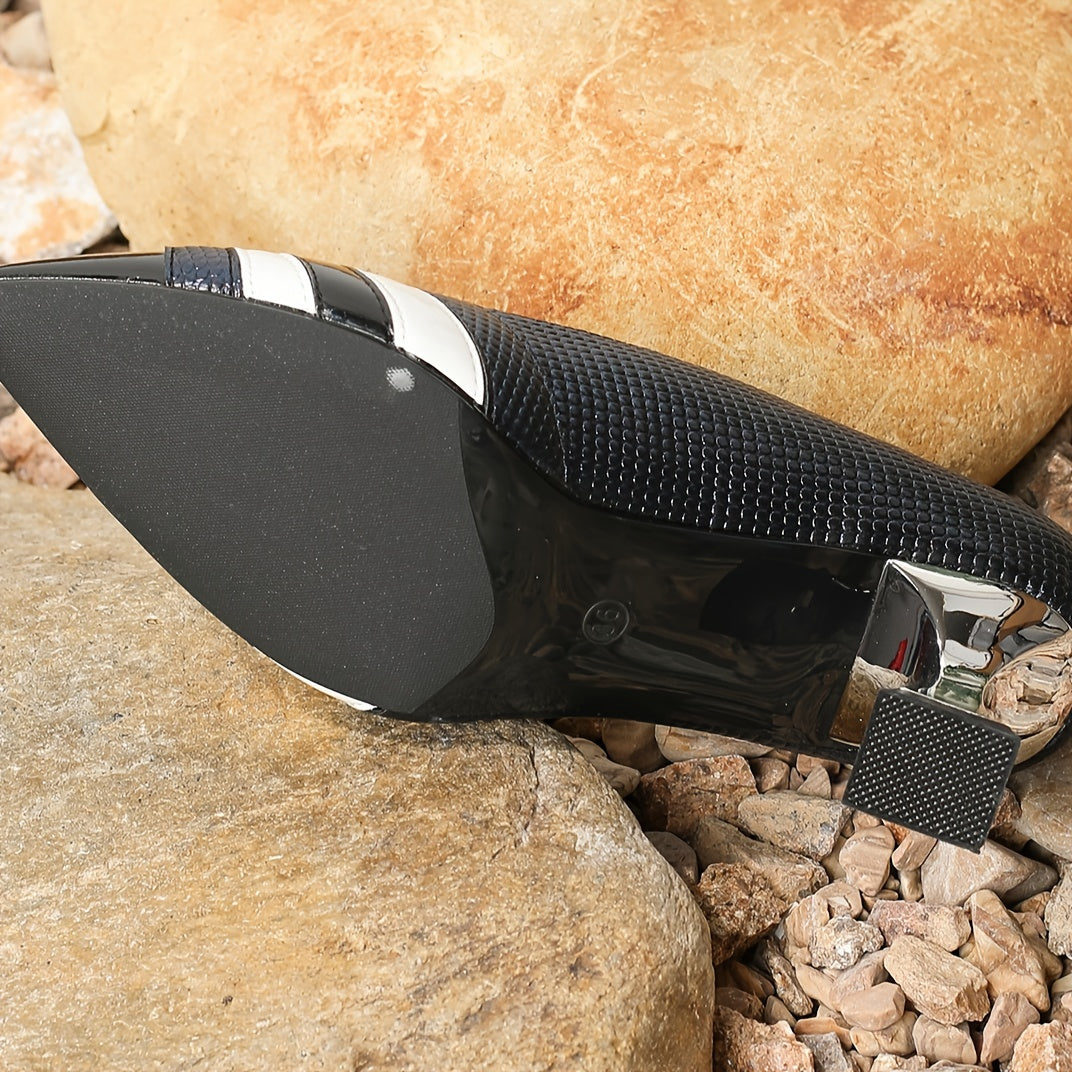 Women's Pointed Toe Pumps Slip On Chunky Heels