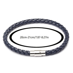 European Magnetic Men's Leather Rope Bracelet