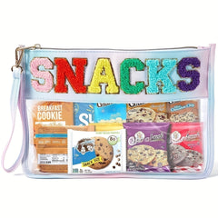 Preppy Chenille Clear Makeup Bag with Handle