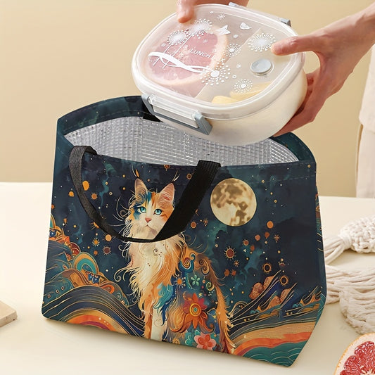 Mythical Cat Insulated Lunch Bag Leak Proof Double Sided Print Reusable Tote