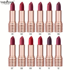 YABAOLIAN Matte Lipstick Non Stick Cup Alcohol Makeup Waterproof Long Lasting