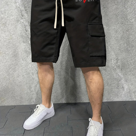 Men's Casual Graphic Drawstring Shorts With Pockets