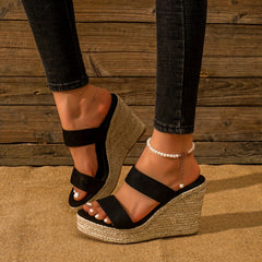 Women's Espadrille Wedge Sandals Open Toe Platform Heels