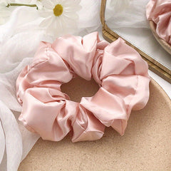 Satin Solid Scrunchies Hair Tie Sweet Style For Women Girls