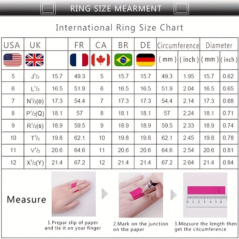 925 Silver Zircon Ring Wedding Jewelry Engagement Gift