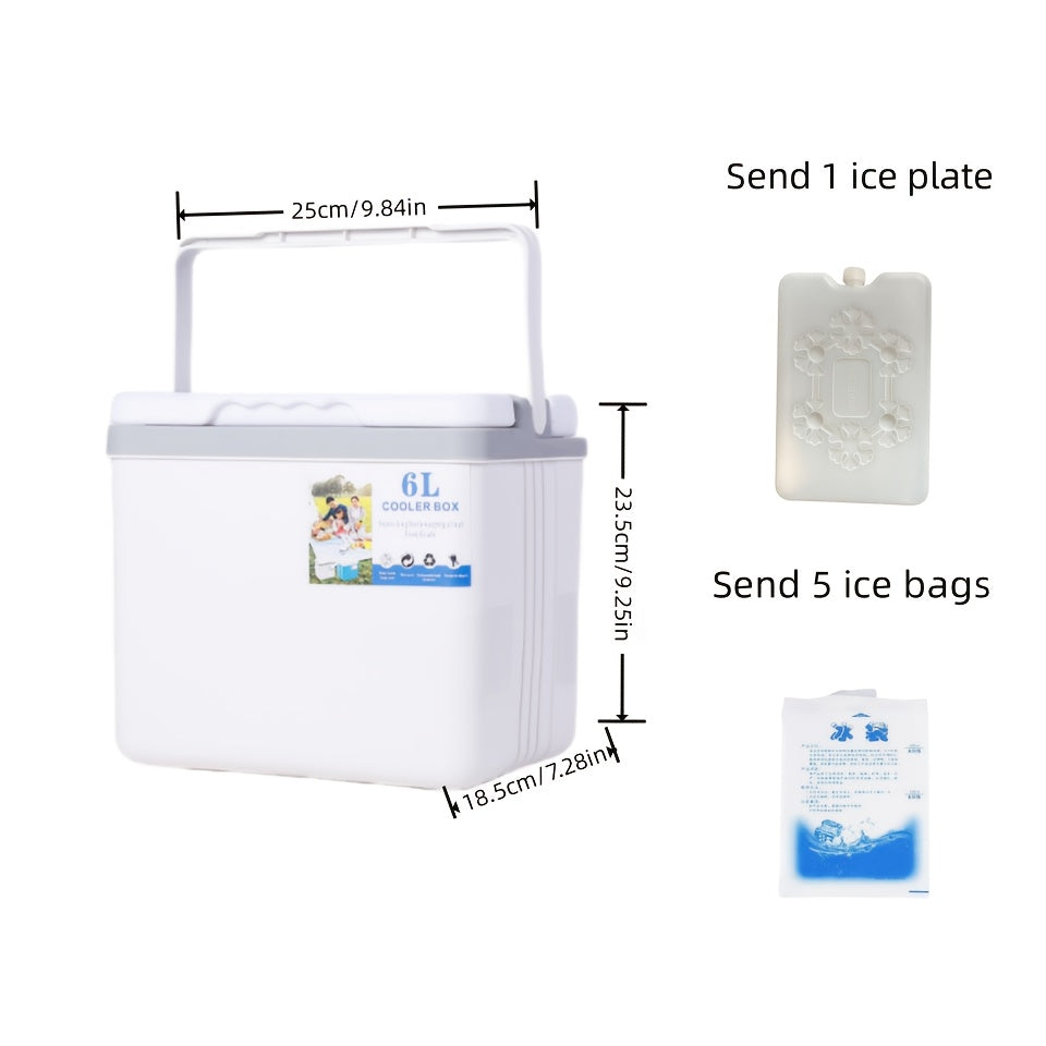 Outdoor Insulated Cooler Box, Non Electric, Ice Bucket, Car Food Dispenser