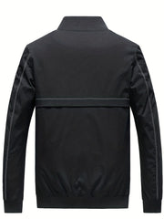 Men's Contrast Stitching Baseball Collar Jacket Coat