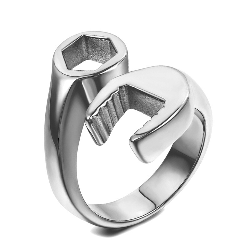 Men's 3 Colors Wrench Spanner Ring Silver Golden