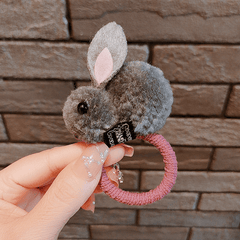 Kids Girls Hair Tie Plush Rabbit Rubber Bands Hair Rope Hair Bands Hair Accessor