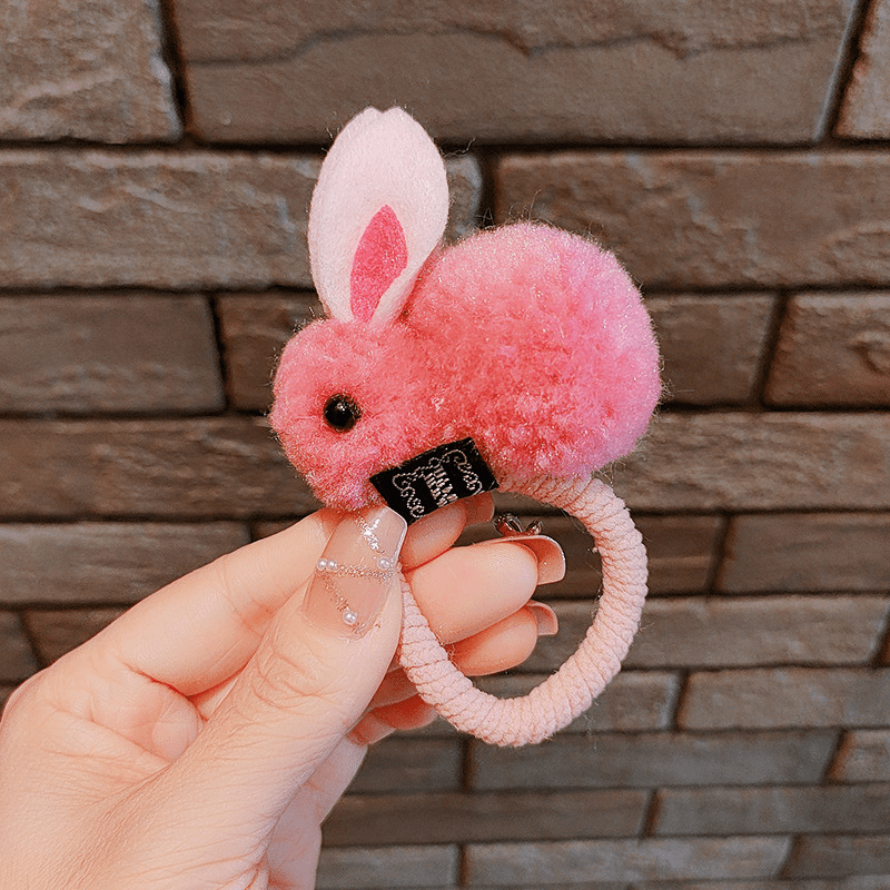 Kids Girls Hair Tie Plush Rabbit Rubber Bands Hair Rope Hair Bands Hair Accessor