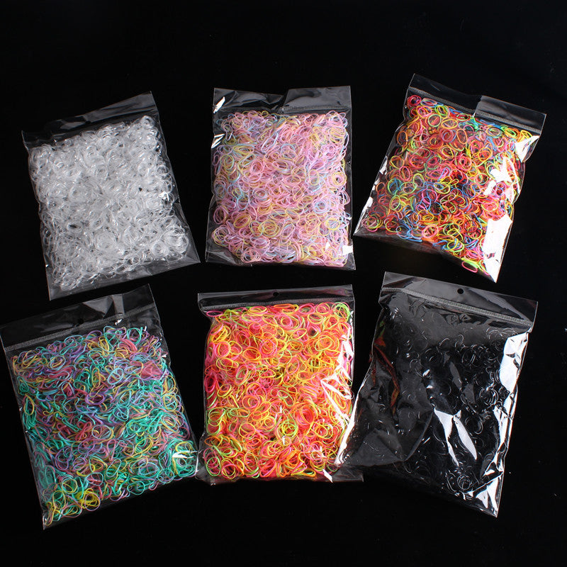 1000pcs Colorful Mini Rubber Bands Hair Elastics Ties Ponytail Holder
