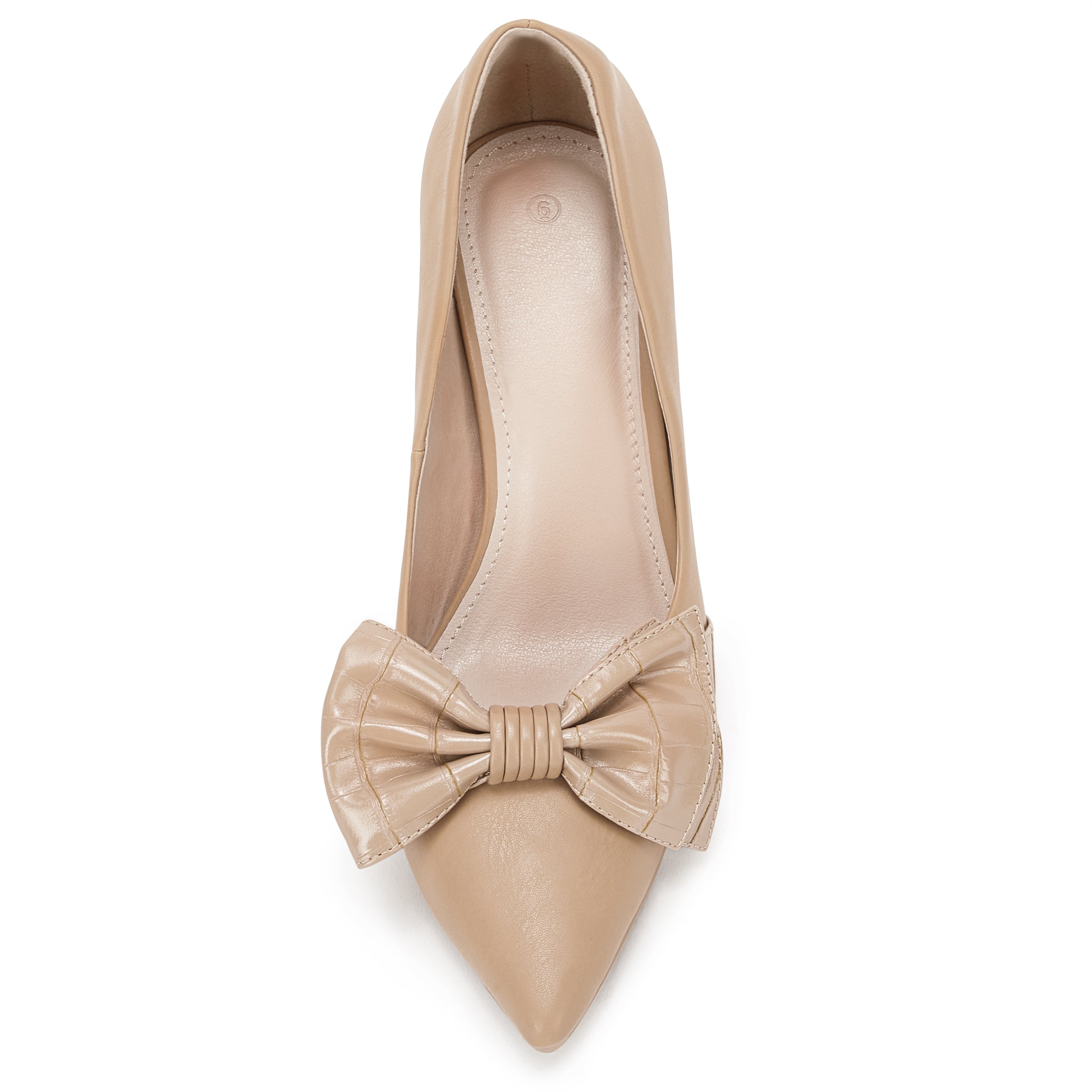 Womens Pointed Toe Bow Tie Pumps Solid Closed Toe Slip On High Heels