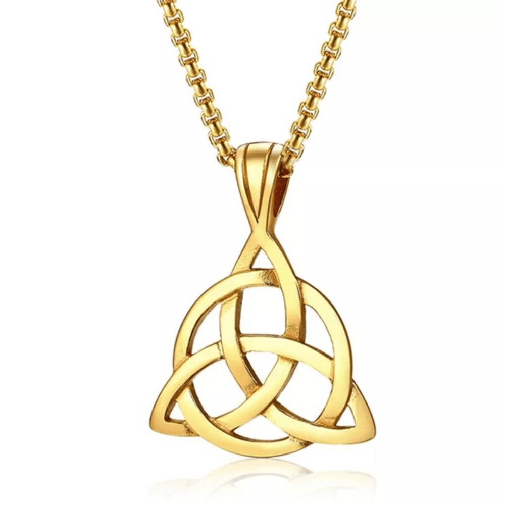 Metal Celtic Knot Pendant Chain Necklace Men Classic Punk Amulet Jewelry