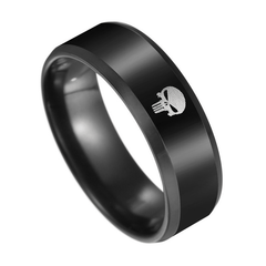 Titanium Stainless Steel Men's Skull Finger Ring Punk Jewelry