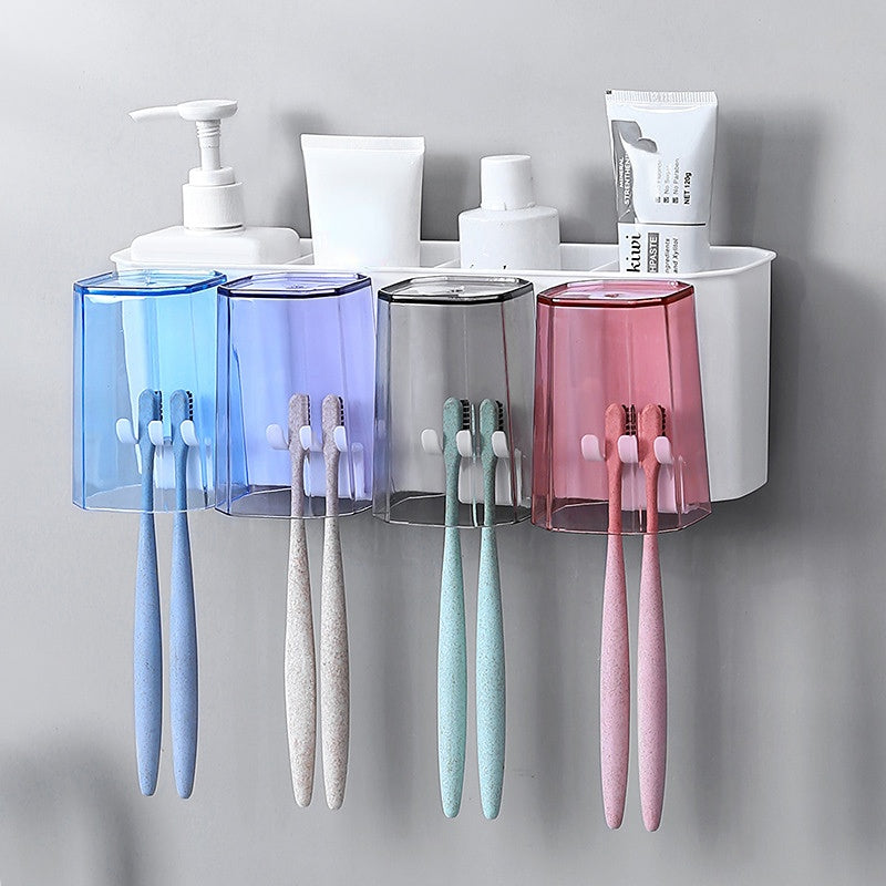 Wall Toothbrush Holder Bathroom Storage Box Organizer Shelf